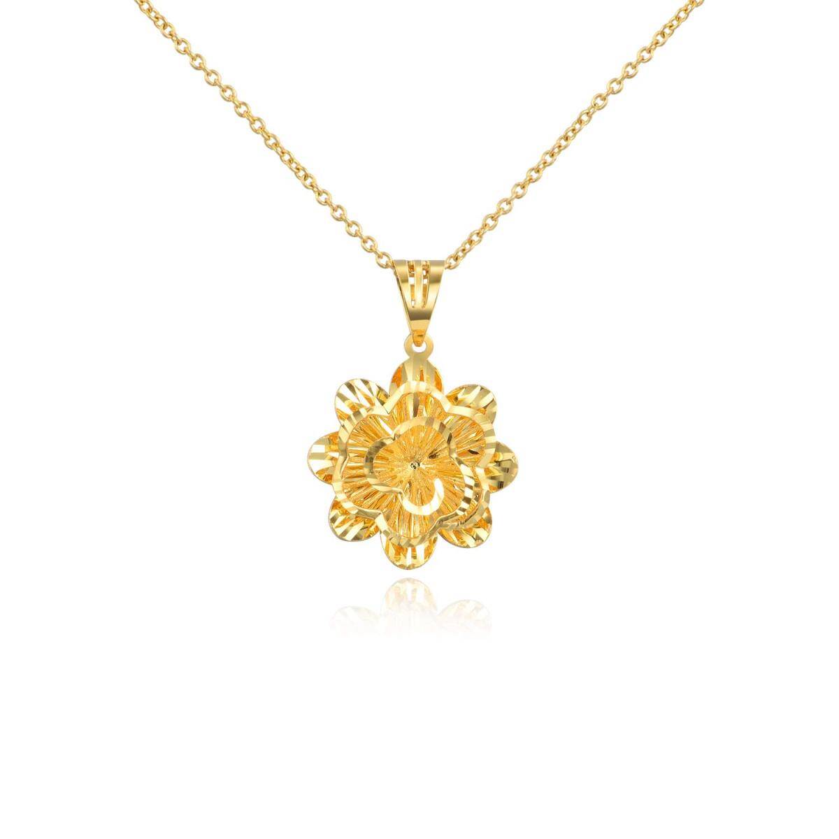 Collier à pendentif marguerite en or 18K-1