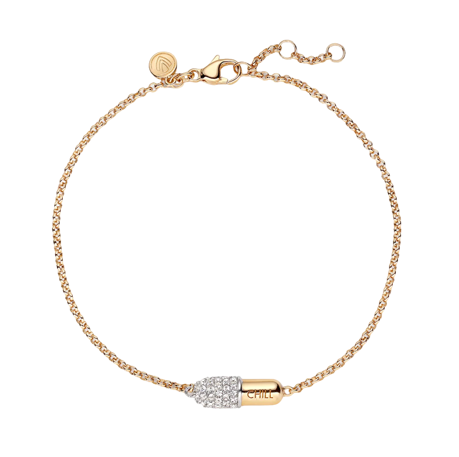 Pulsera Chill Pill con pavé de diamantes y oro de 14 quilates-1