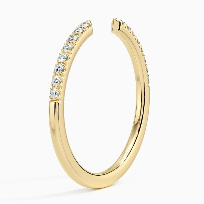 10K White Gold 1/8 CT Round Cut Lab Created Diamond Custom Personalized Engraving Wedding Ring F/G Color SI Clarity 3EX-4