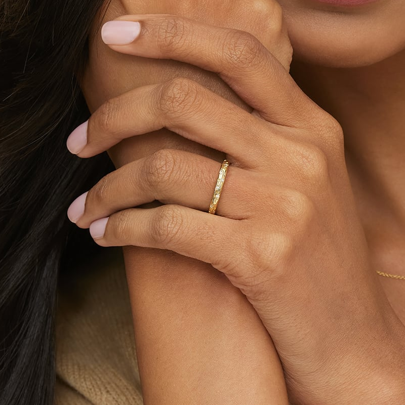 10K Rose Gold 0.05 CT.T.W. Round Diamond Custom Wedding Ring-2