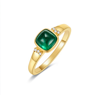 10K Gold 1 to 5 CT Princess Lab Created Emerald Ring-18