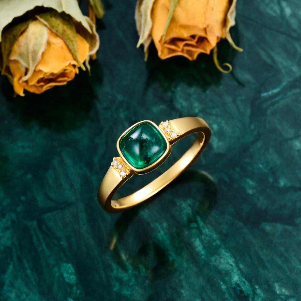 10K White Gold 1 to 5 CT Princess Cut Lab Created Emerald Ring-4