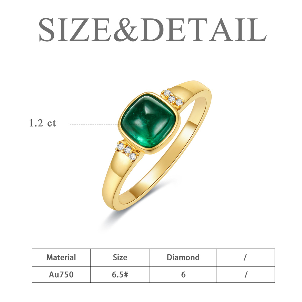 10K White Gold 1 to 5 CT Princess Cut Lab Created Emerald Ring-5