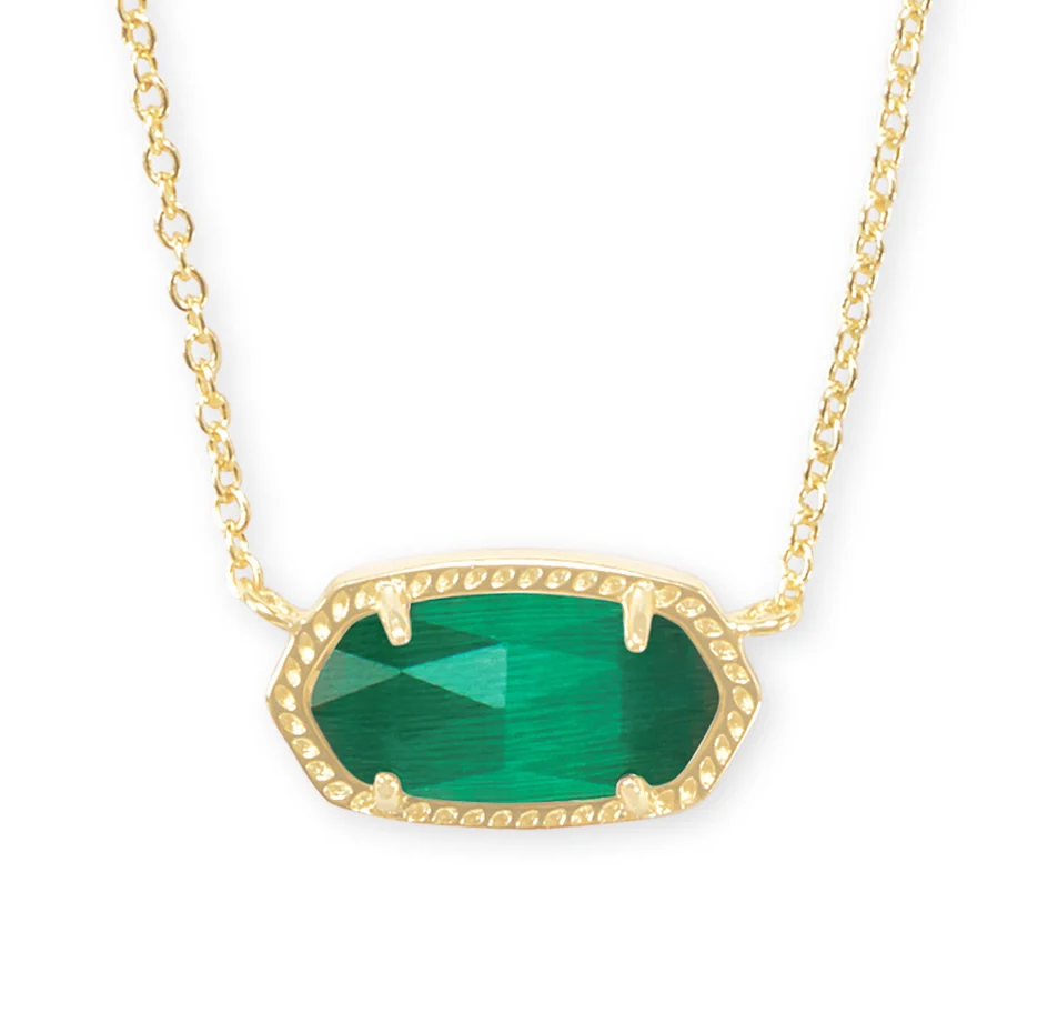18K Gold Emerald Pendant Necklace-1