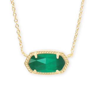 Sterling Silver with Yellow Gold Plated Emerald Pendant Necklace-1