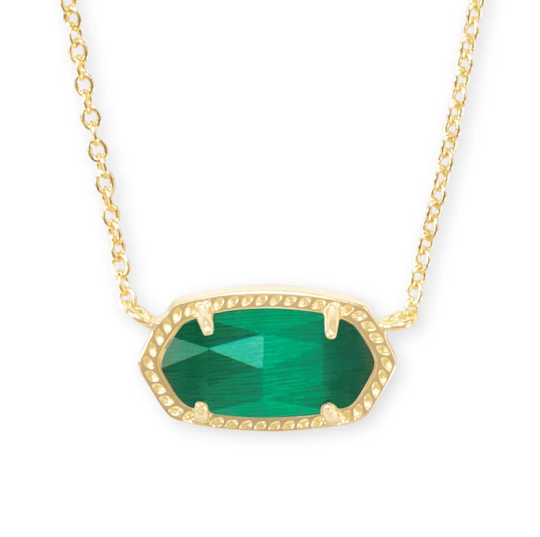 Sterling Silver with Yellow Gold Plated Emerald Pendant Necklace