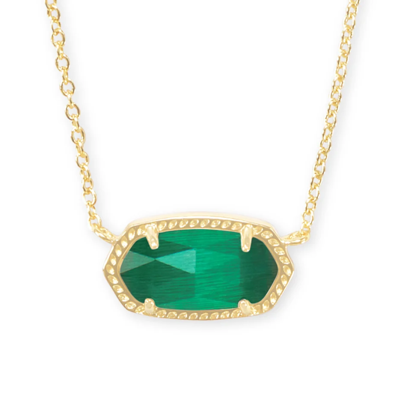 Colar com pendente de esmeralda em prata de lei com banho de ouro amarelo-12