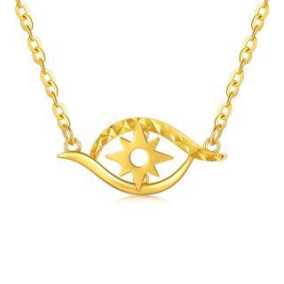 10K Gold Evil Eye Pendant Necklace-58