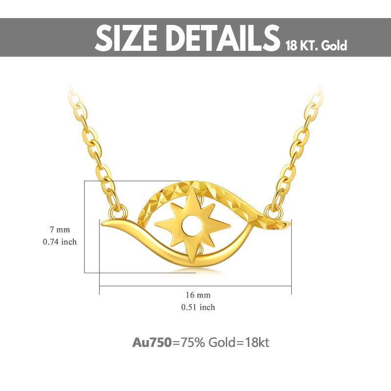 10K Gold Evil Eye Pendant Necklace-6