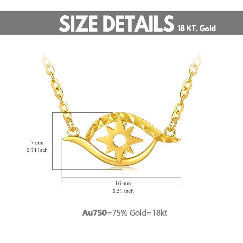 18K Gold Evil Eye Pendant Necklace-6