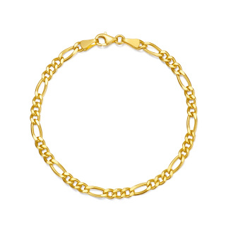 10K Gold Figaro Chain Bracelet-16