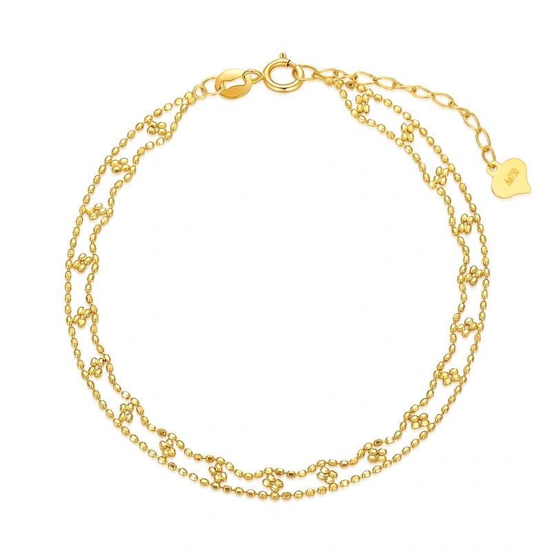 18K Gold Flowers La… - image