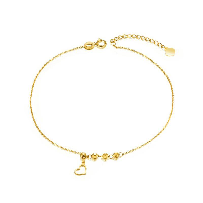 18K Gold Bead & Hea… - image