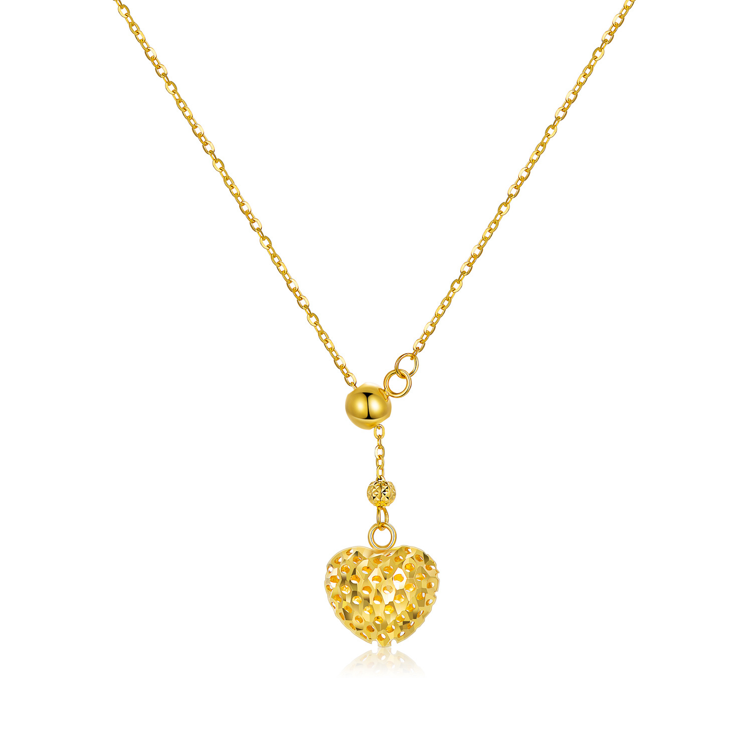18K Gold Heart Adju… - image