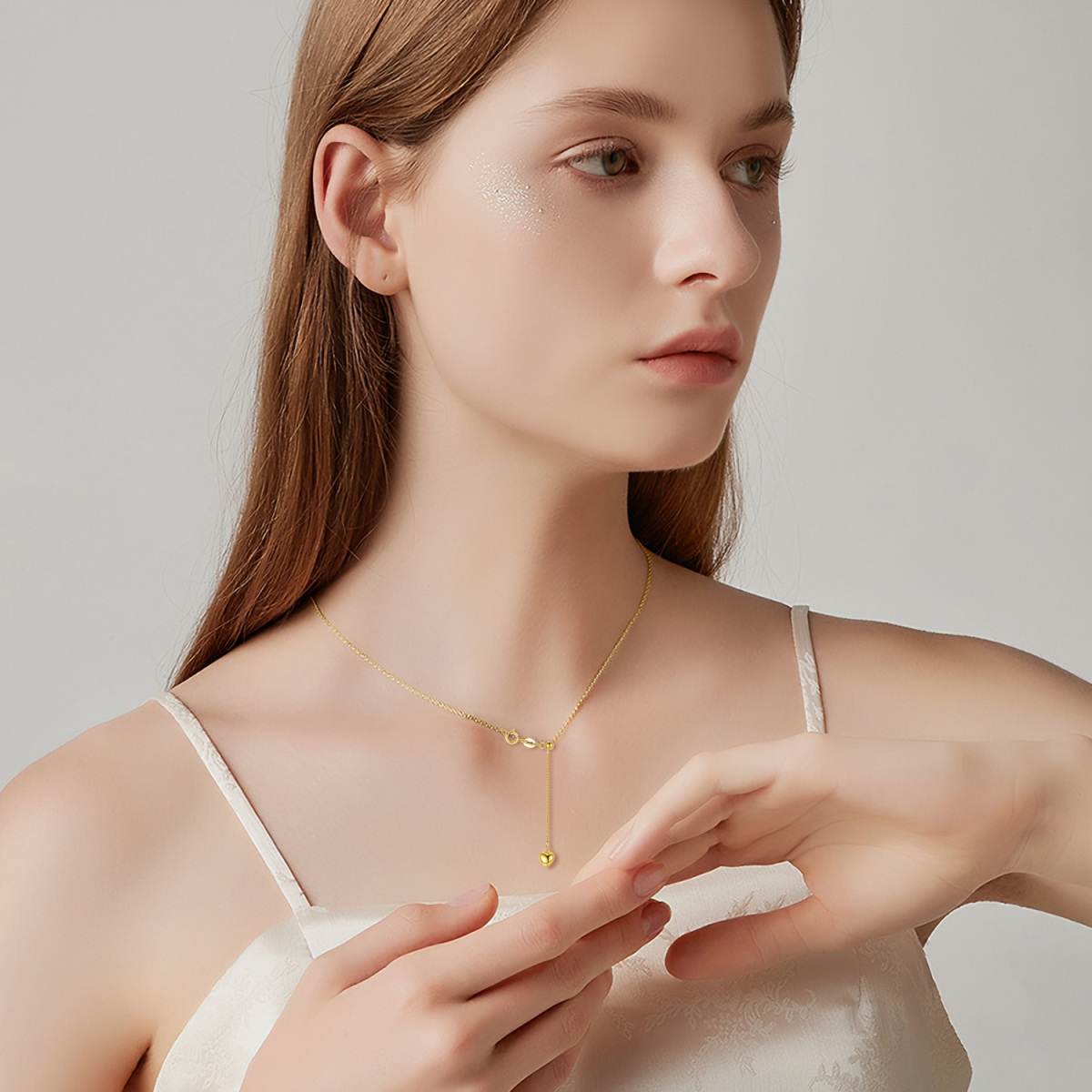 Collana con ciondolo a forma di cuore in oro 18 carati-2