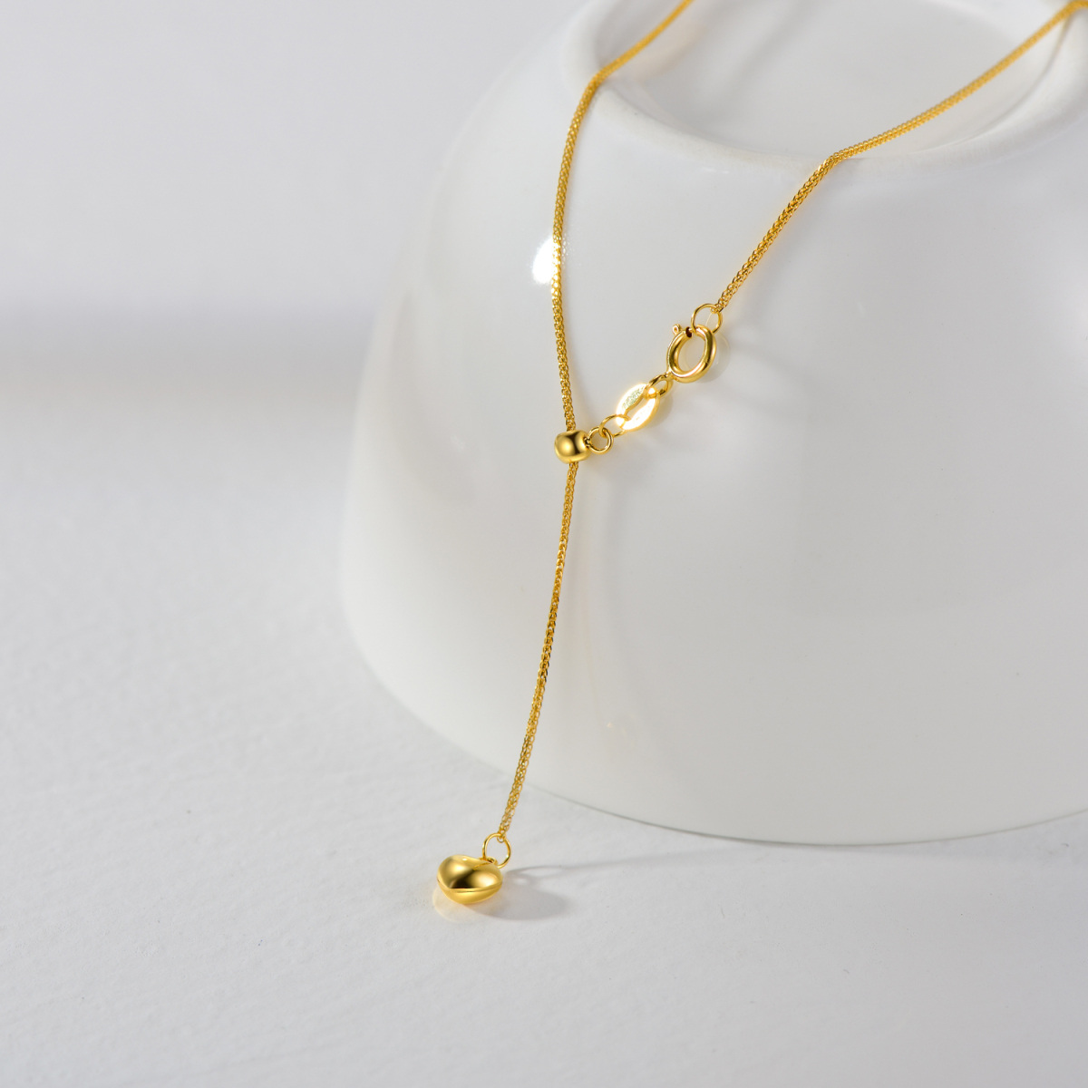 Collana con ciondolo a forma di cuore in oro 18 carati-4