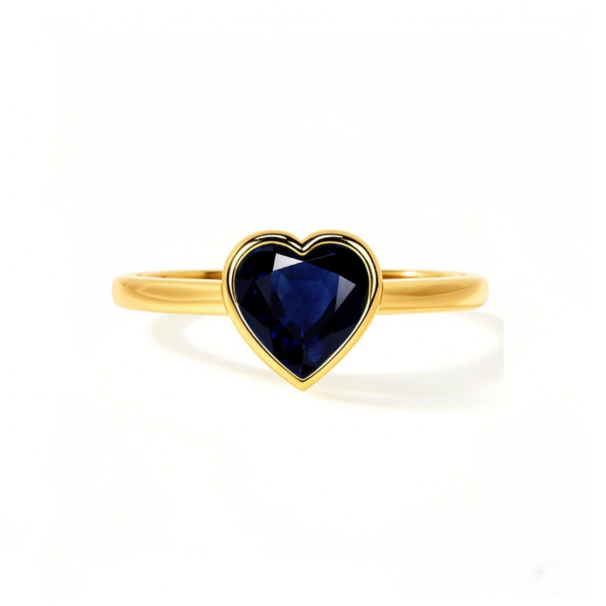 Anillo de compromiso de oro de 18 quilates con corte de corazón personalizado y piedras preciosas para aniversario.-1