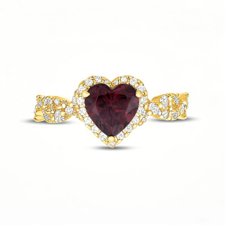 10K Gold Heart Cut Custom Engagement Ring Gemstone Rings-5