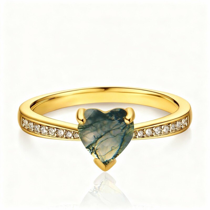 10K Gold Heart Cut Custom Engagement Ring-1