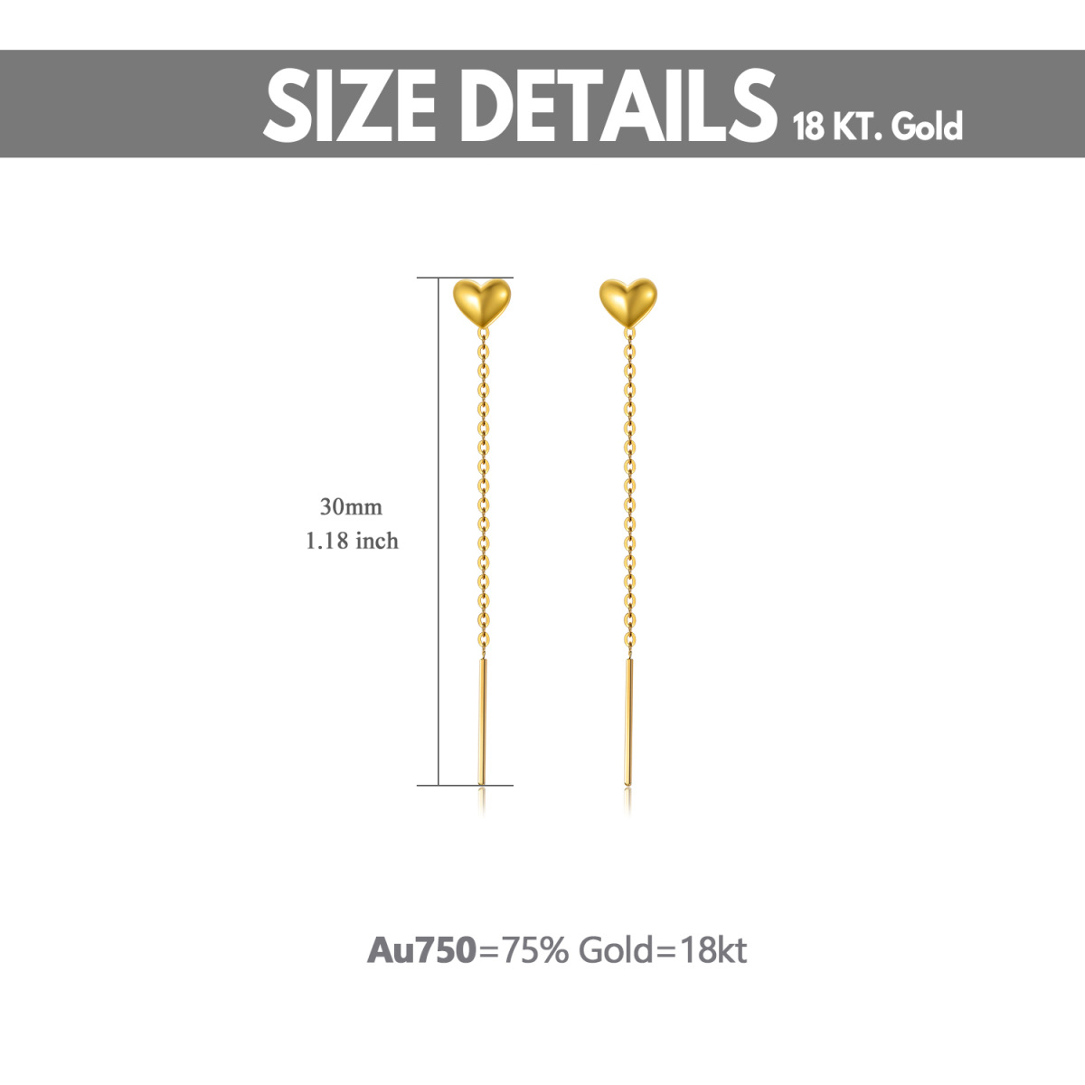 14K Gold Heart Drop Earrings-5