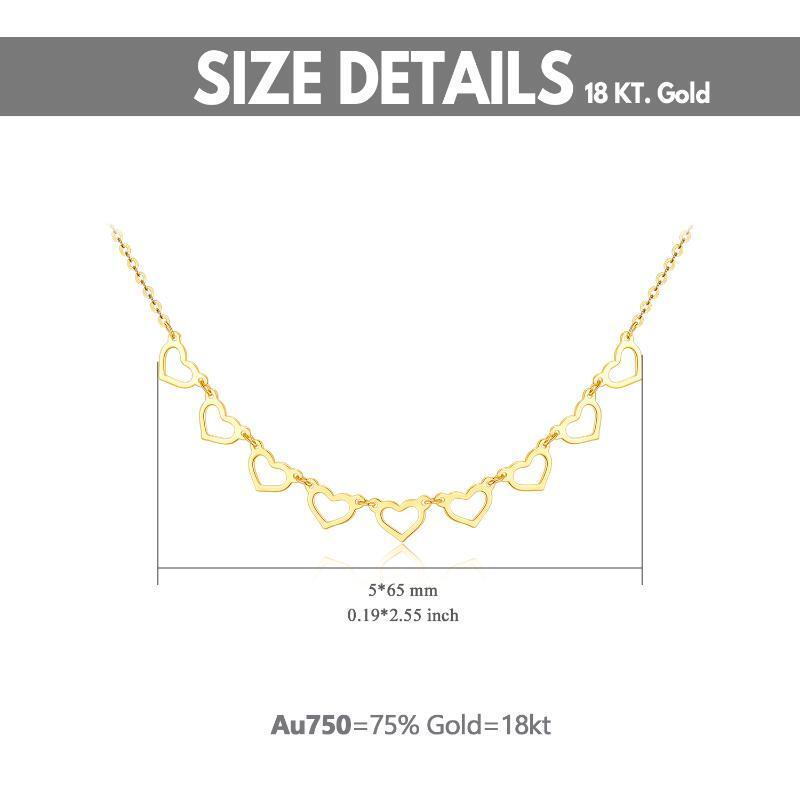Sterling Silver with Yellow Gold Plated Heart With Heart Metal Choker Necklace-6