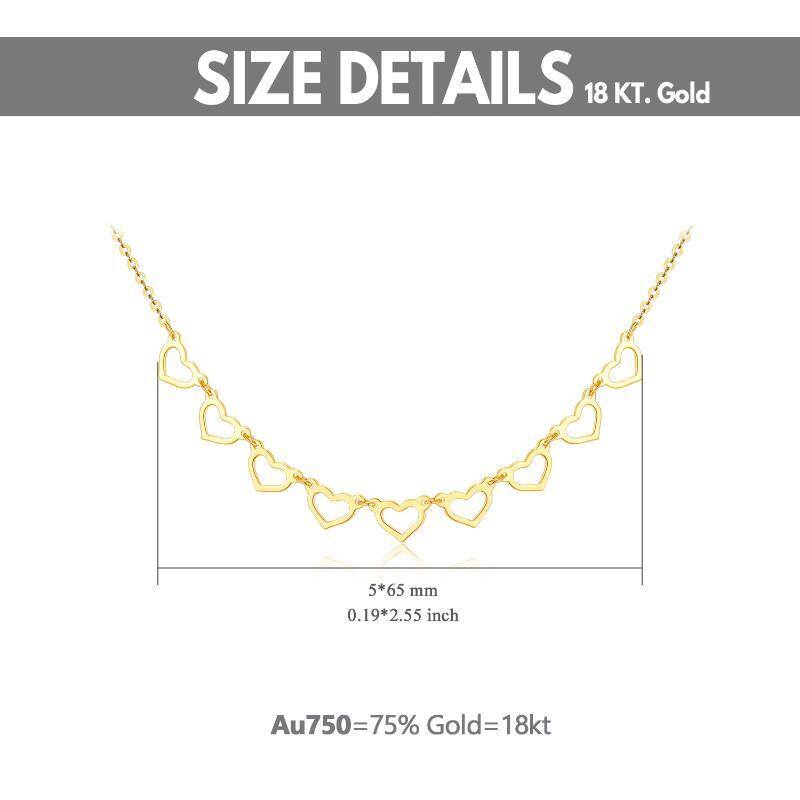 Collier ras du cou en forme de cœur en or 18 carats pour femme-6