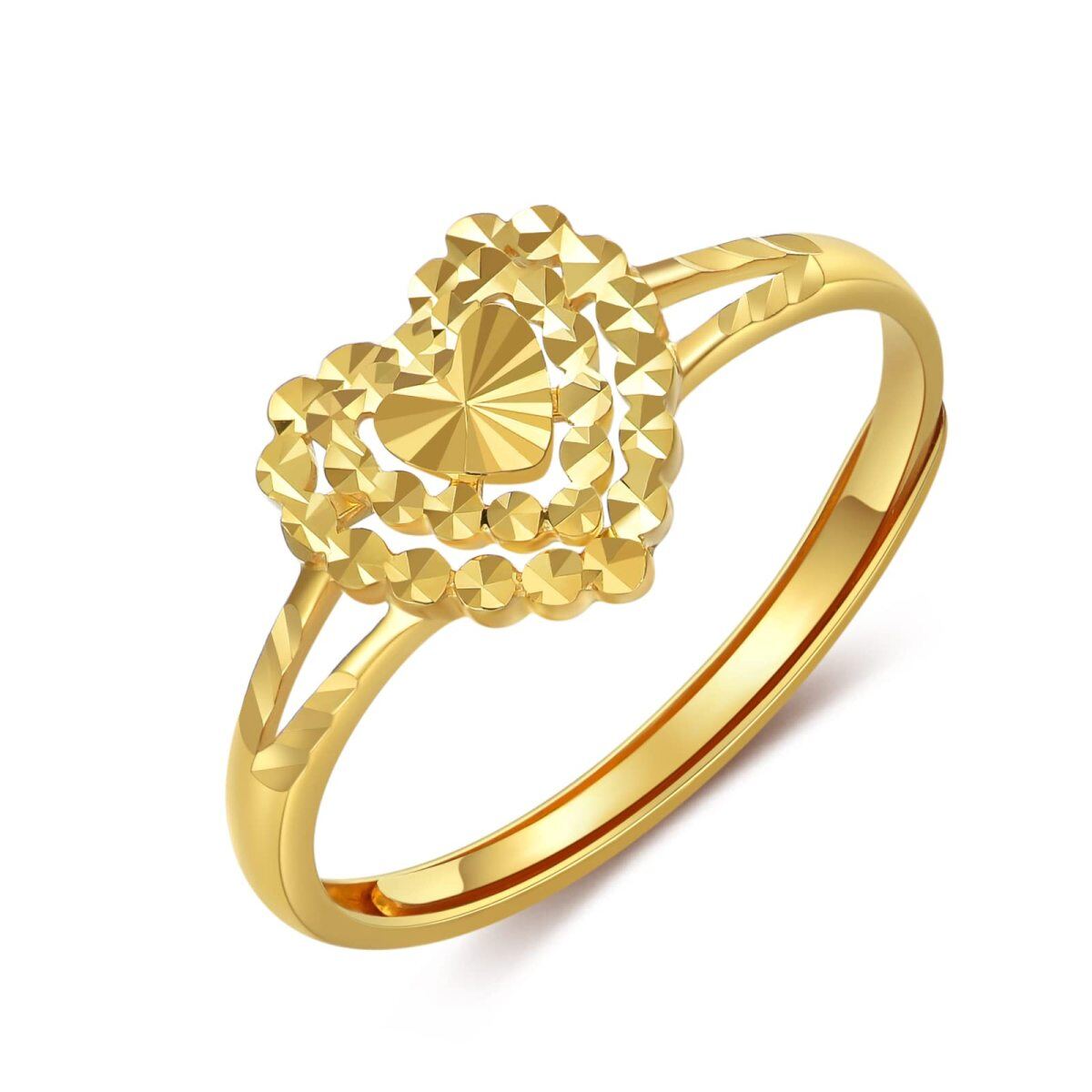 14K Gold Heart Open Ring-1