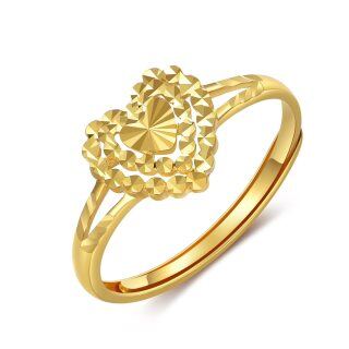 18K Gold Heart Open Ring-1