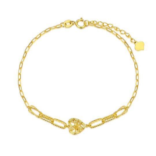 10K Gold Heart Charm Bracelet