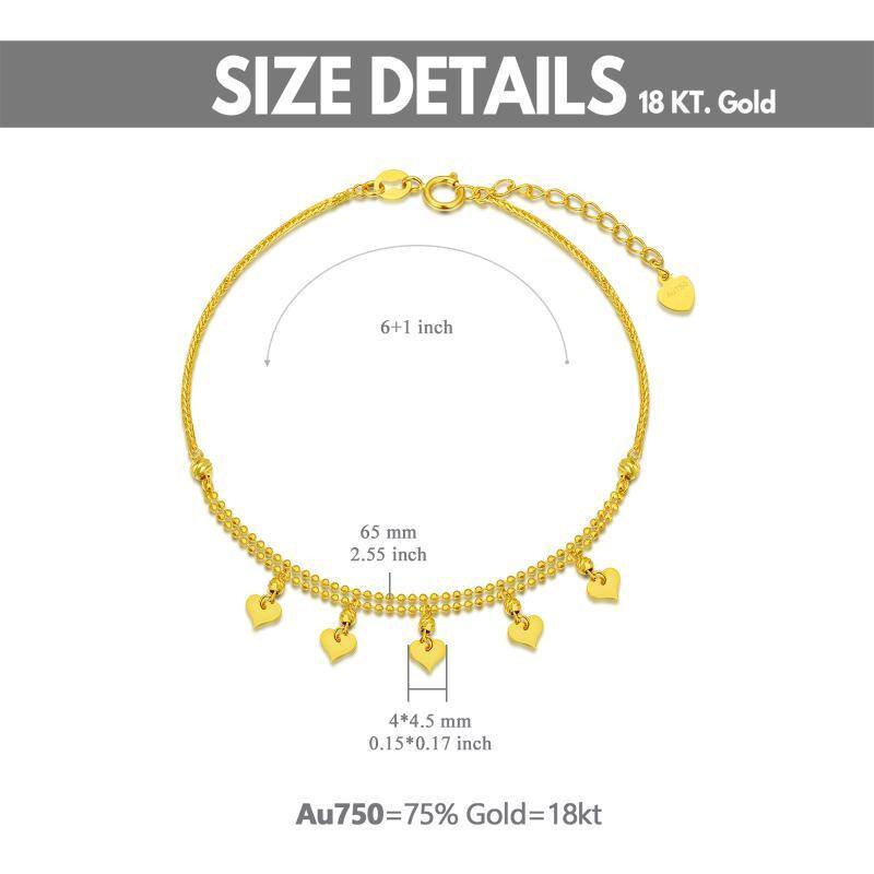 10K Gold Heart Charm Bracelet-5