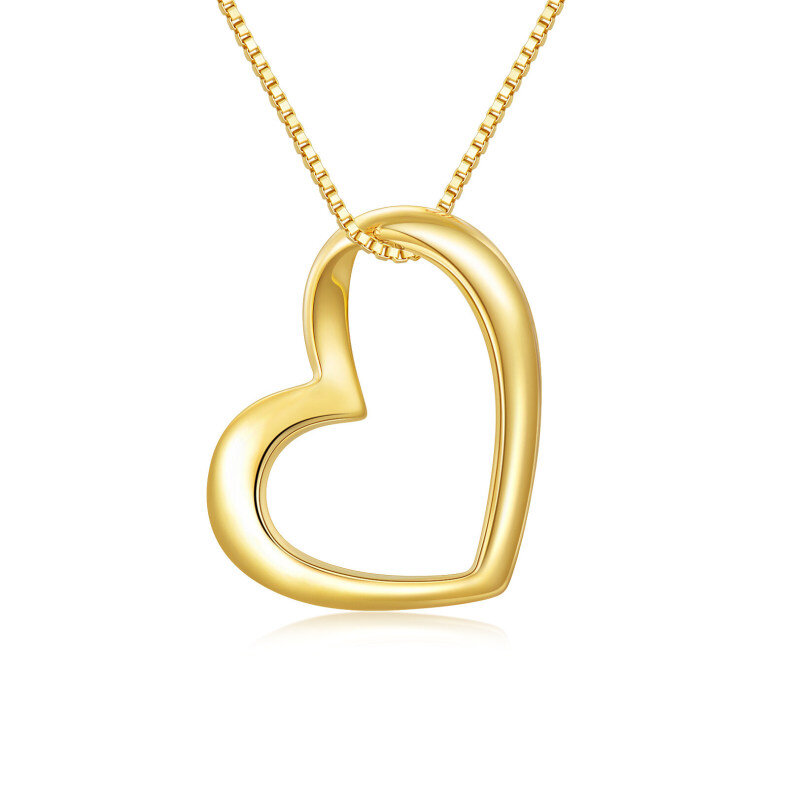 10K Gold Heart Pendant Necklace-1