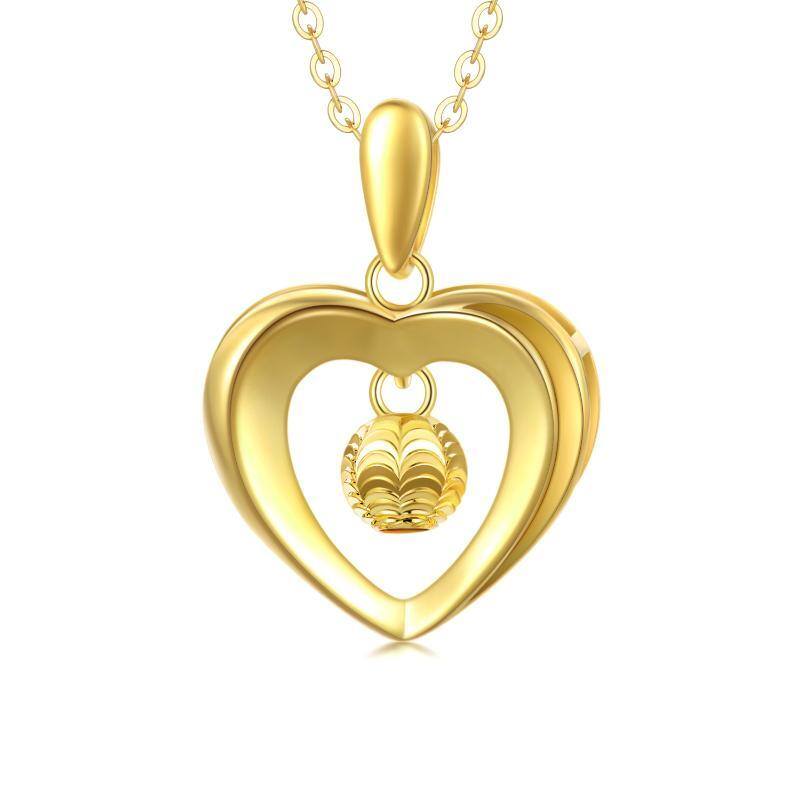 18K Gold Heart Pendant Necklace-1