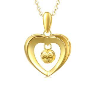 10K Gold Heart Pendant Necklace-19
