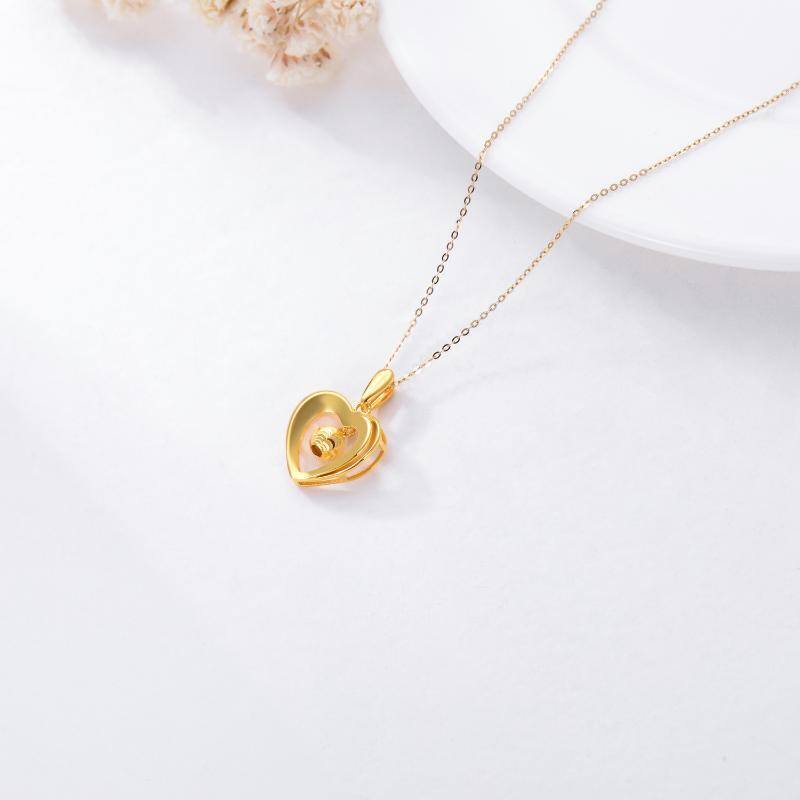 10K Gold Heart Pendant Necklace-4