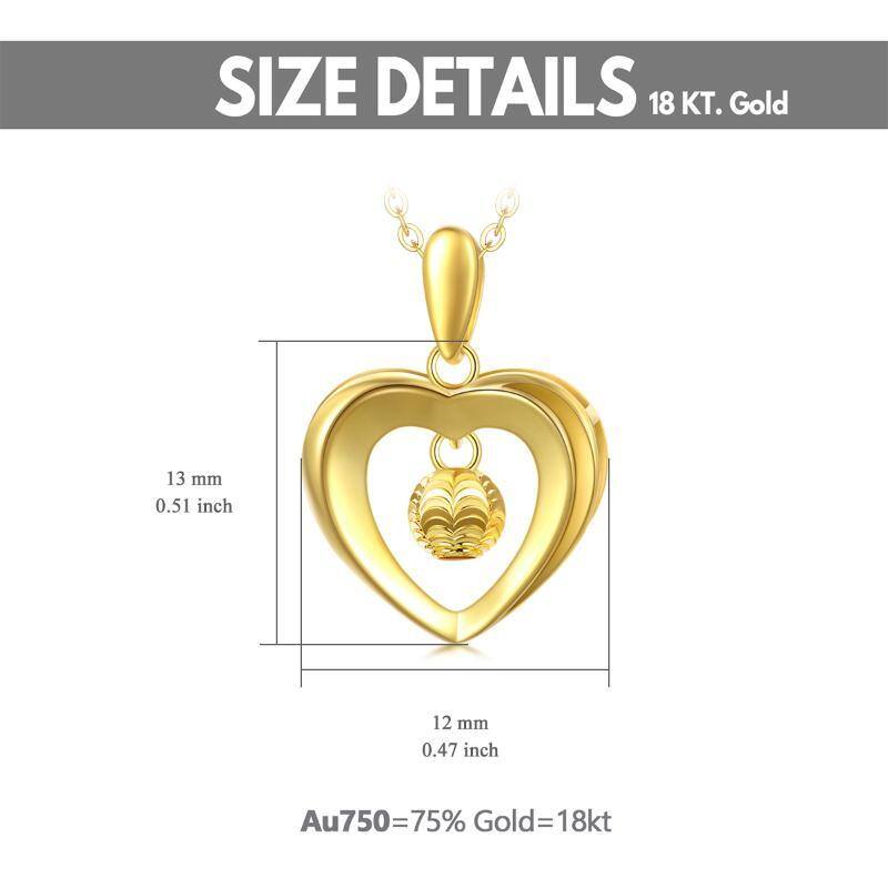 18K Gold Heart Pendant Necklace-5