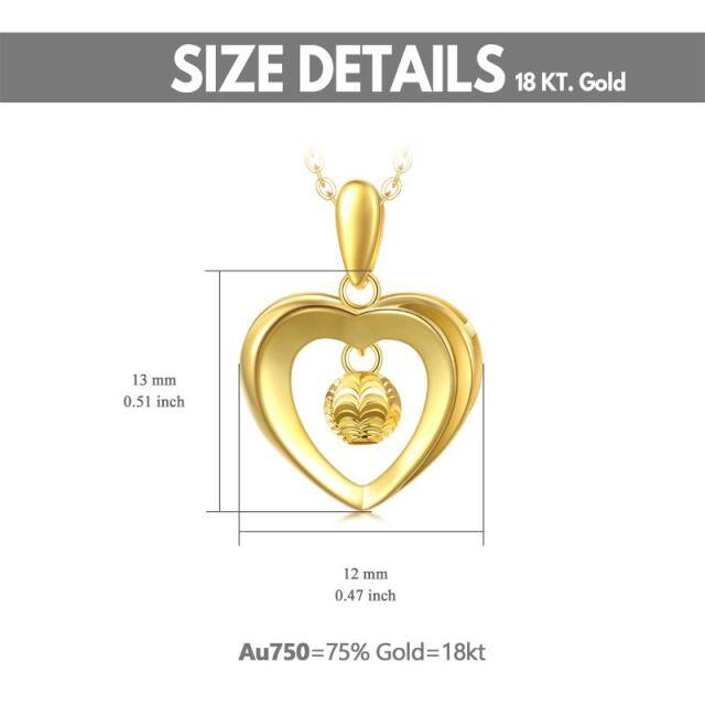 18K Gouden Hart Hanger Ketting-5