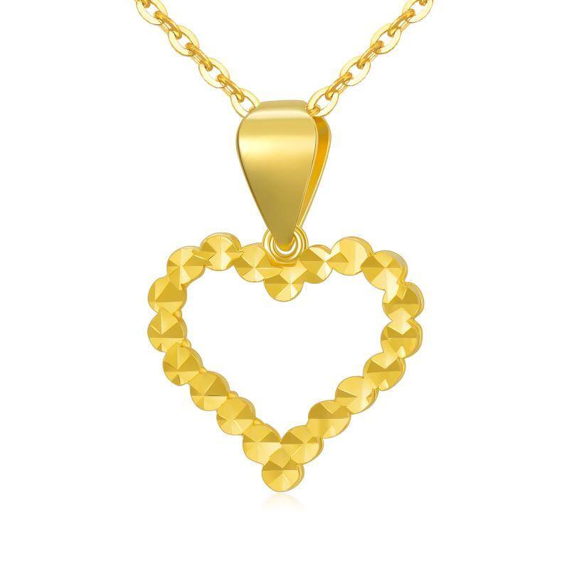 10K Gold Heart Pendant Necklace-1