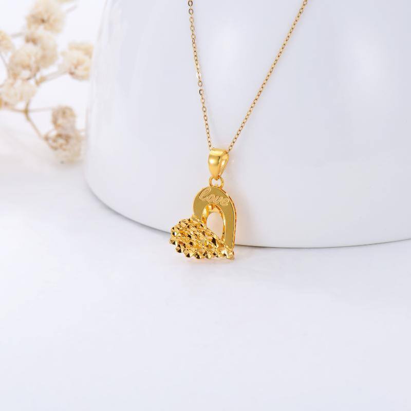 Collana con ciondolo a cuore in oro 18K-3