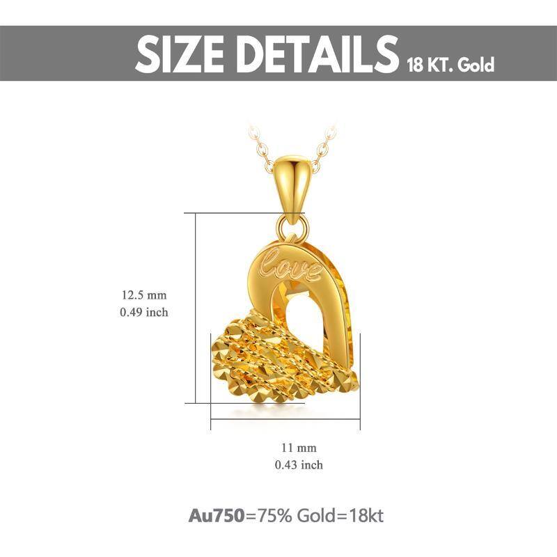 10K Gold Heart Pendant Necklace-6