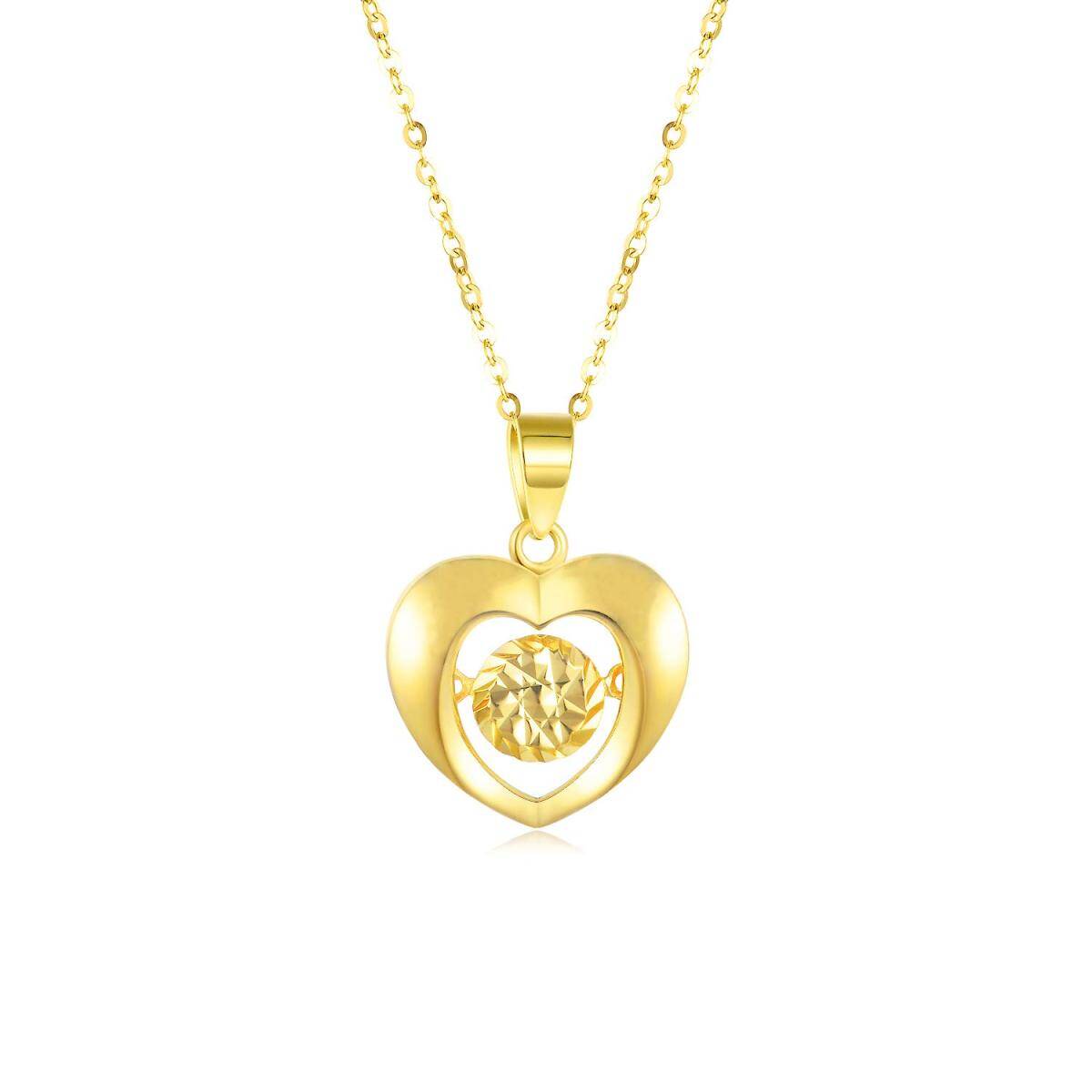 Collana con ciondolo a cuore in oro 18K-1