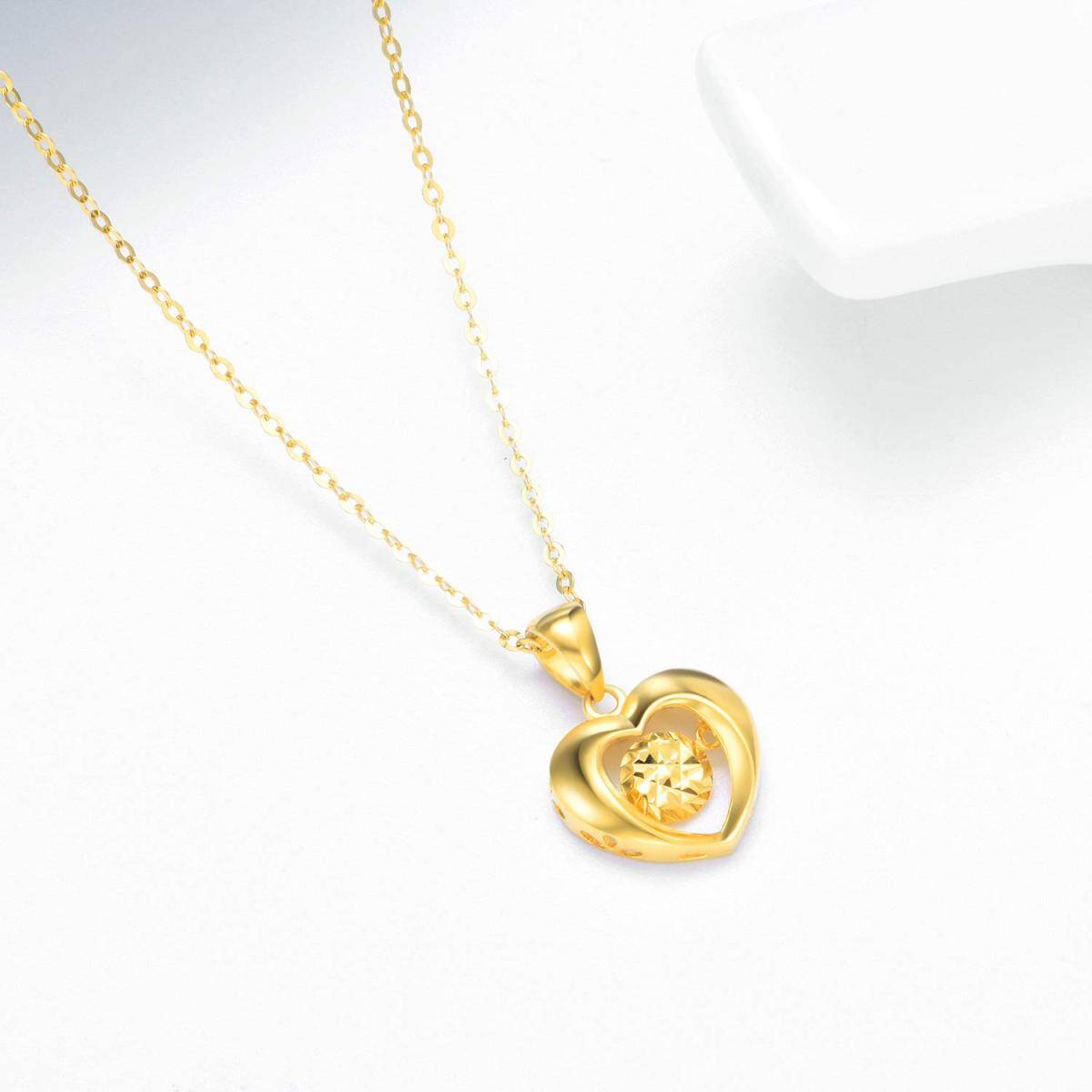 Collana con ciondolo a cuore in oro 18K-5