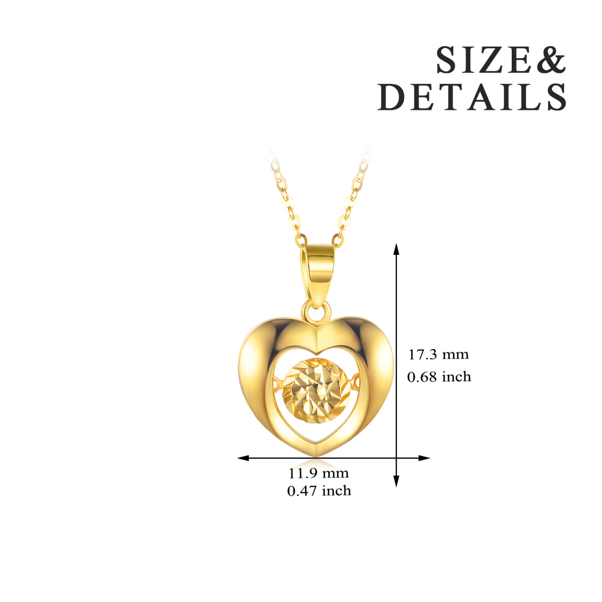 Collana con ciondolo a cuore in oro 18K-7