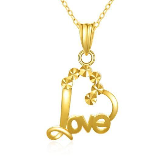 18K Gold Heart Pendant Necklace