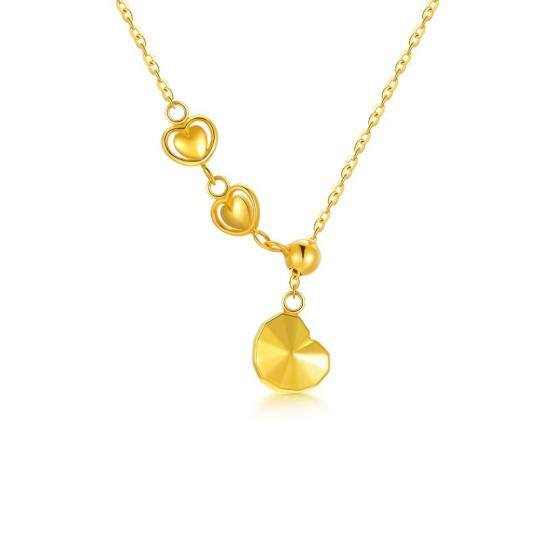 18K Gold Heart Pendant Necklace