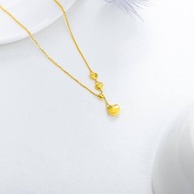 10K Gold Heart Pendant Necklace-4