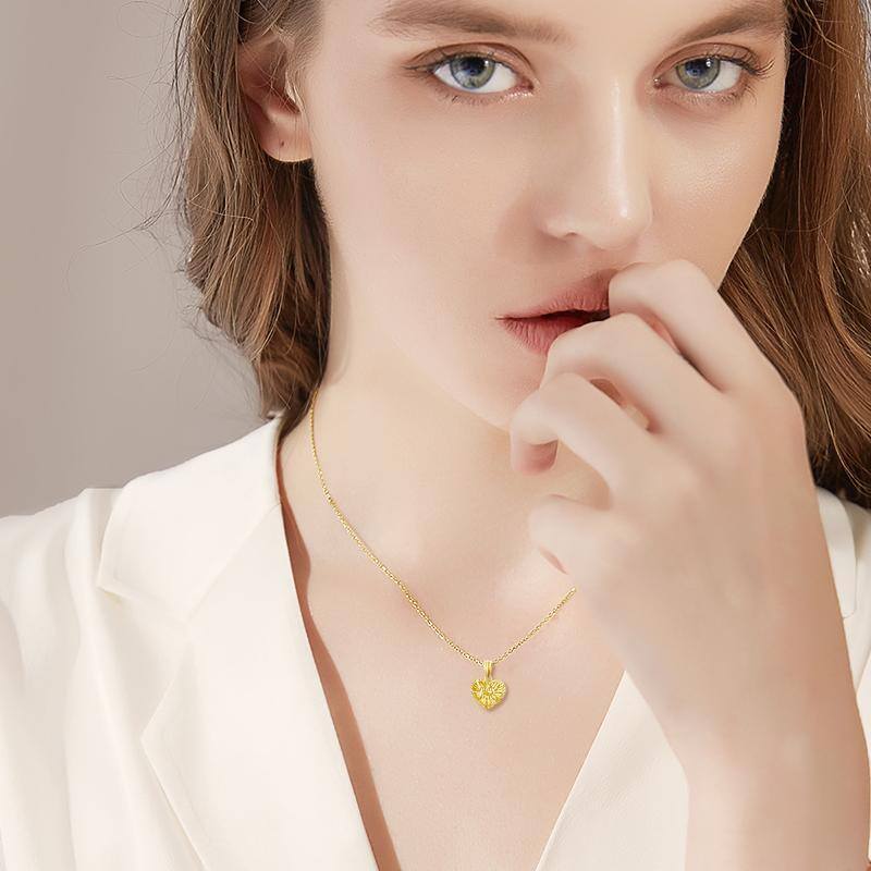 قلادة على شكل قلب من الذهب عيار 18 قيراطًا-2