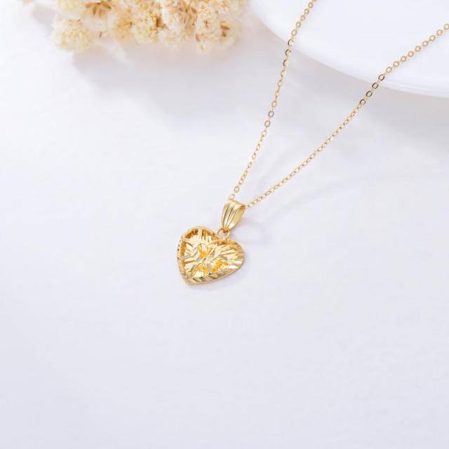 18K Gouden Hart Hanger Ketting-5