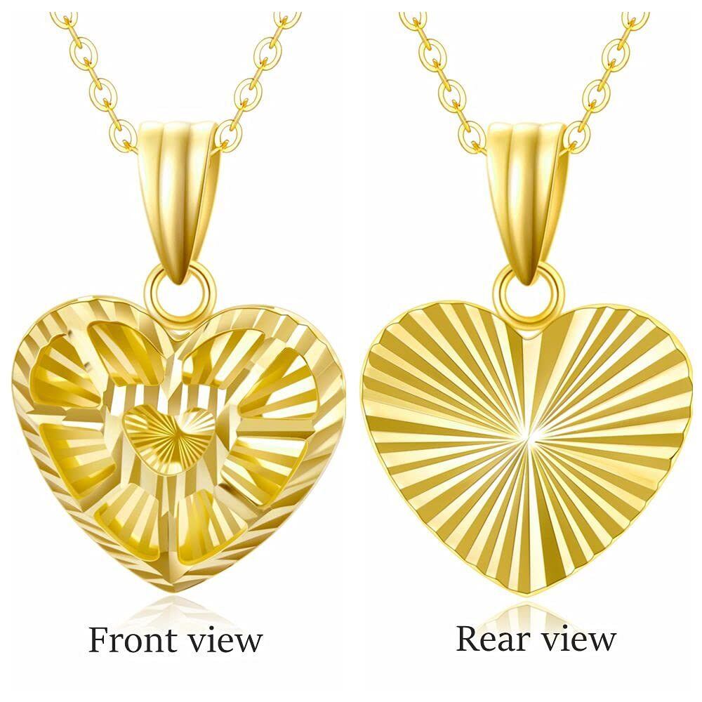 18K Gold Heart Pendant Necklace-6