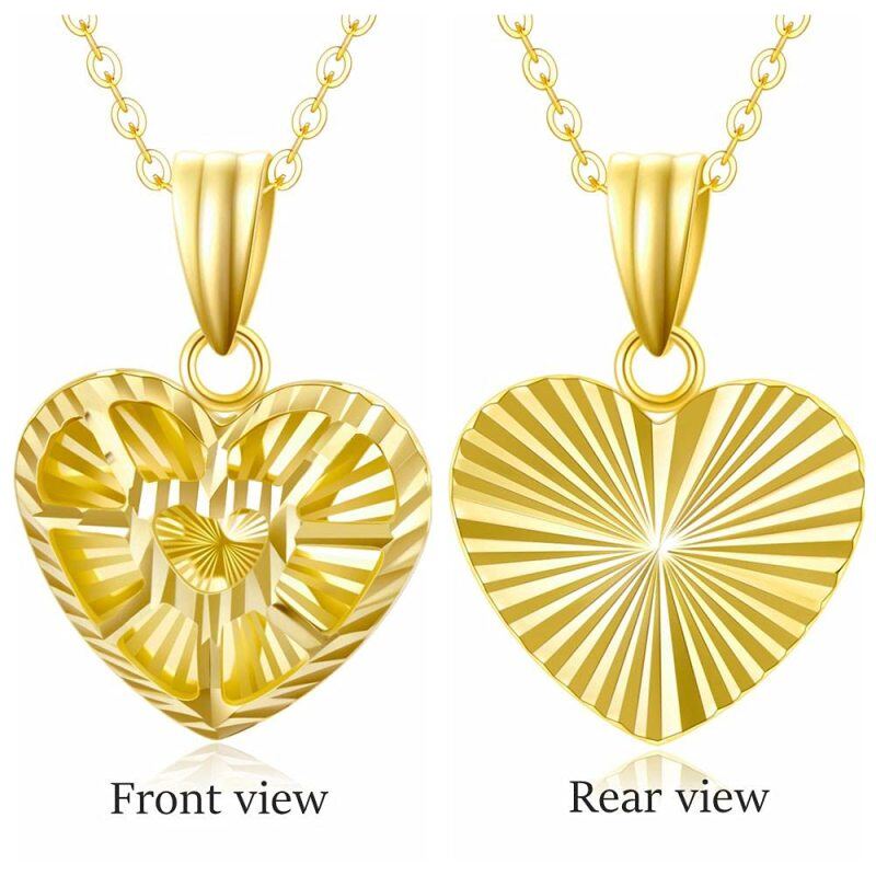 قلادة على شكل قلب من الذهب عيار 18 قيراطًا-6