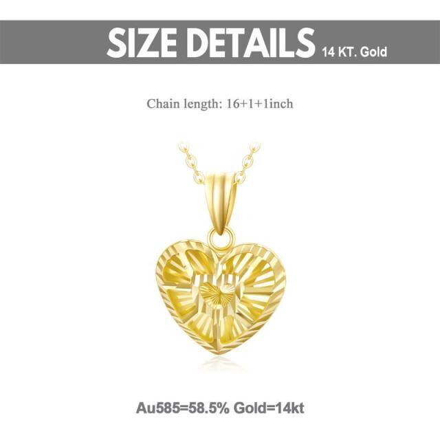 18K Gold Heart Pendant Necklace-7